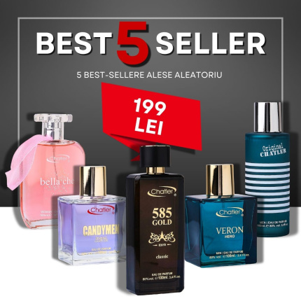 Pachet 5 Best Sellers Chatler 100ml – Alege din Top 20 Cele Mai Vândute | Femei, Bărbați, Unisex – Doar 199 Lei