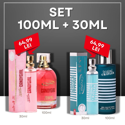 Pachet Chatler Duo Travel: Alege Parfumul 100ml + Parfumul 30ml | Set Combinat la Preț Special